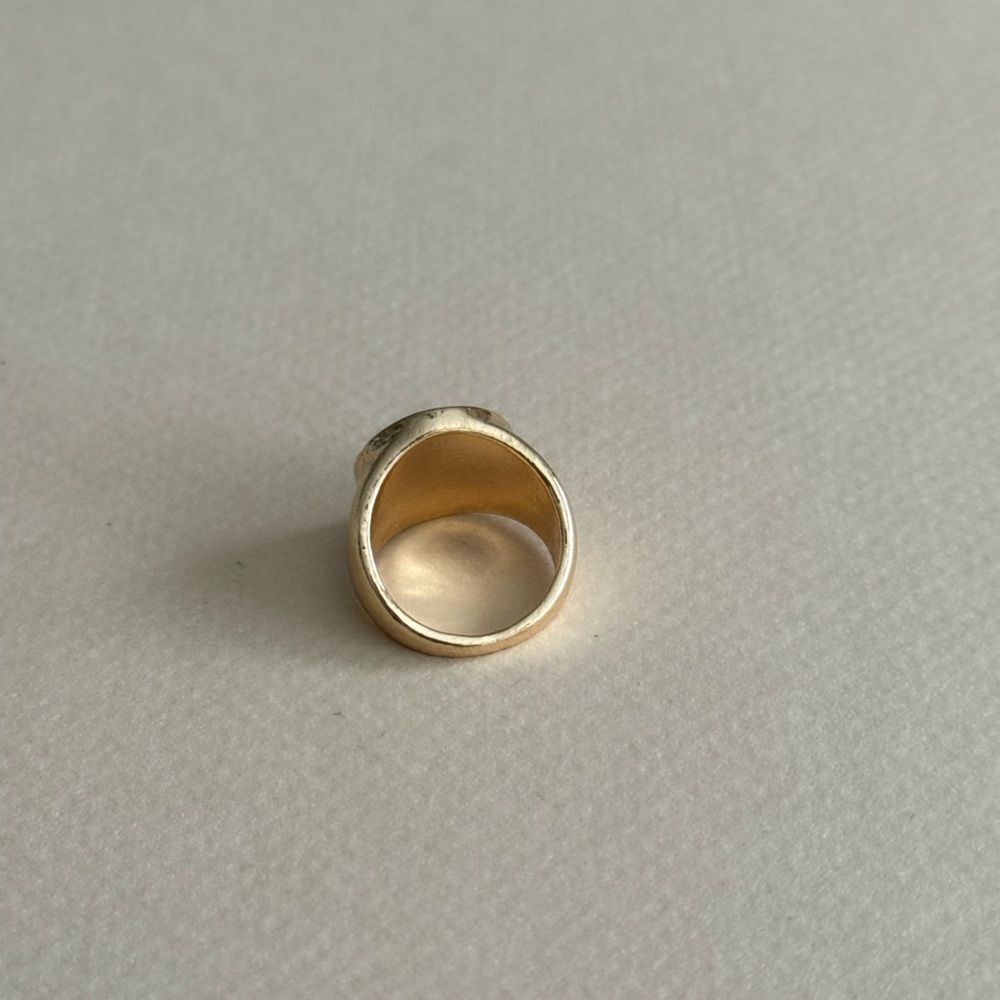 Free People Gold Sun & Moon Signet Ring with Blue Enamel - Picture 3 of 4